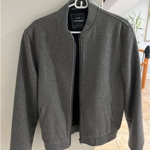 Topman Gray Bomber Jacket size M